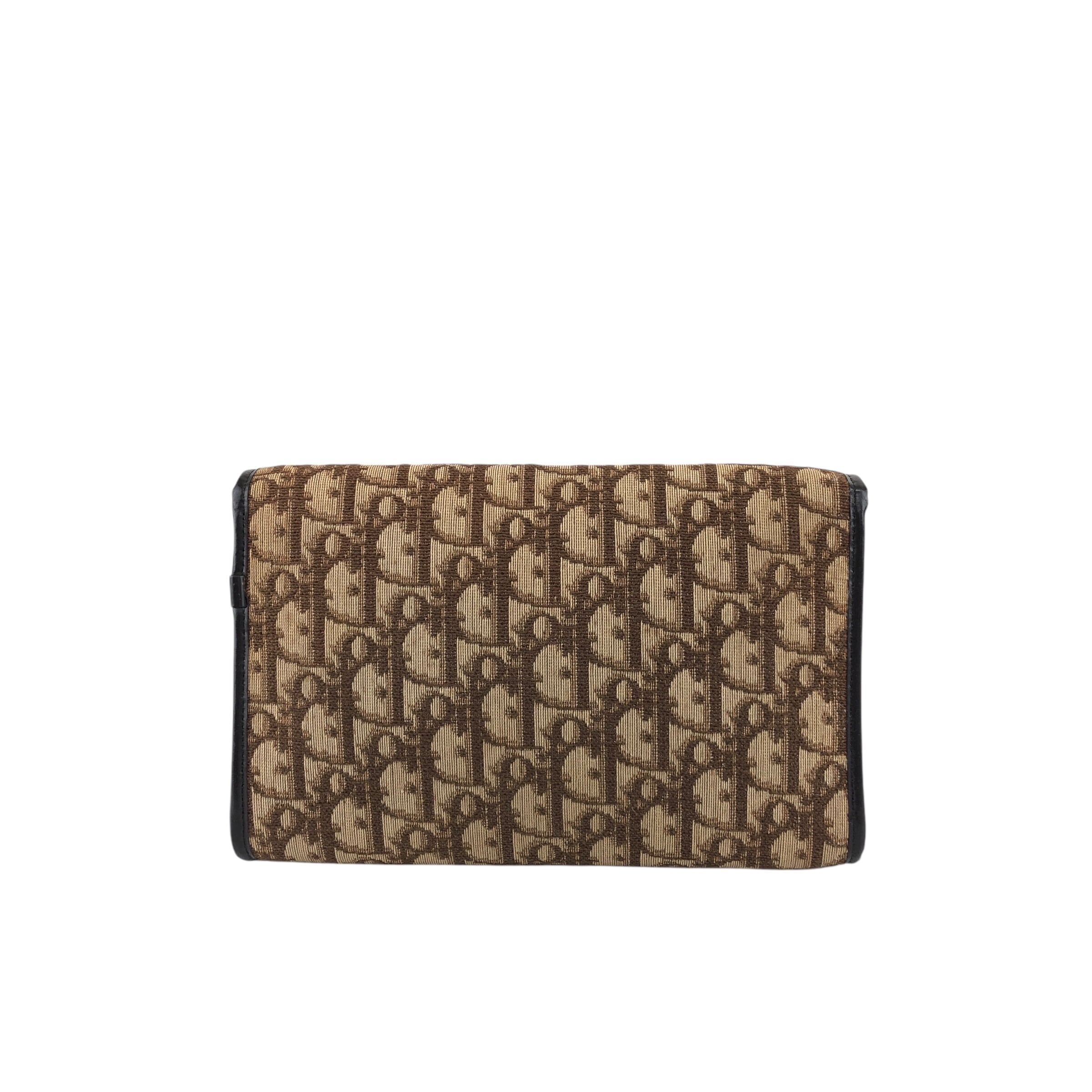 ★Christian Dior  クリスチャン ディオール  トロッター ショルダーバッグ ブラウン CD ジャガード チェーン mdfdd4 Christian Dior クリスチャン ディオール トロッター ショルダーバッグ