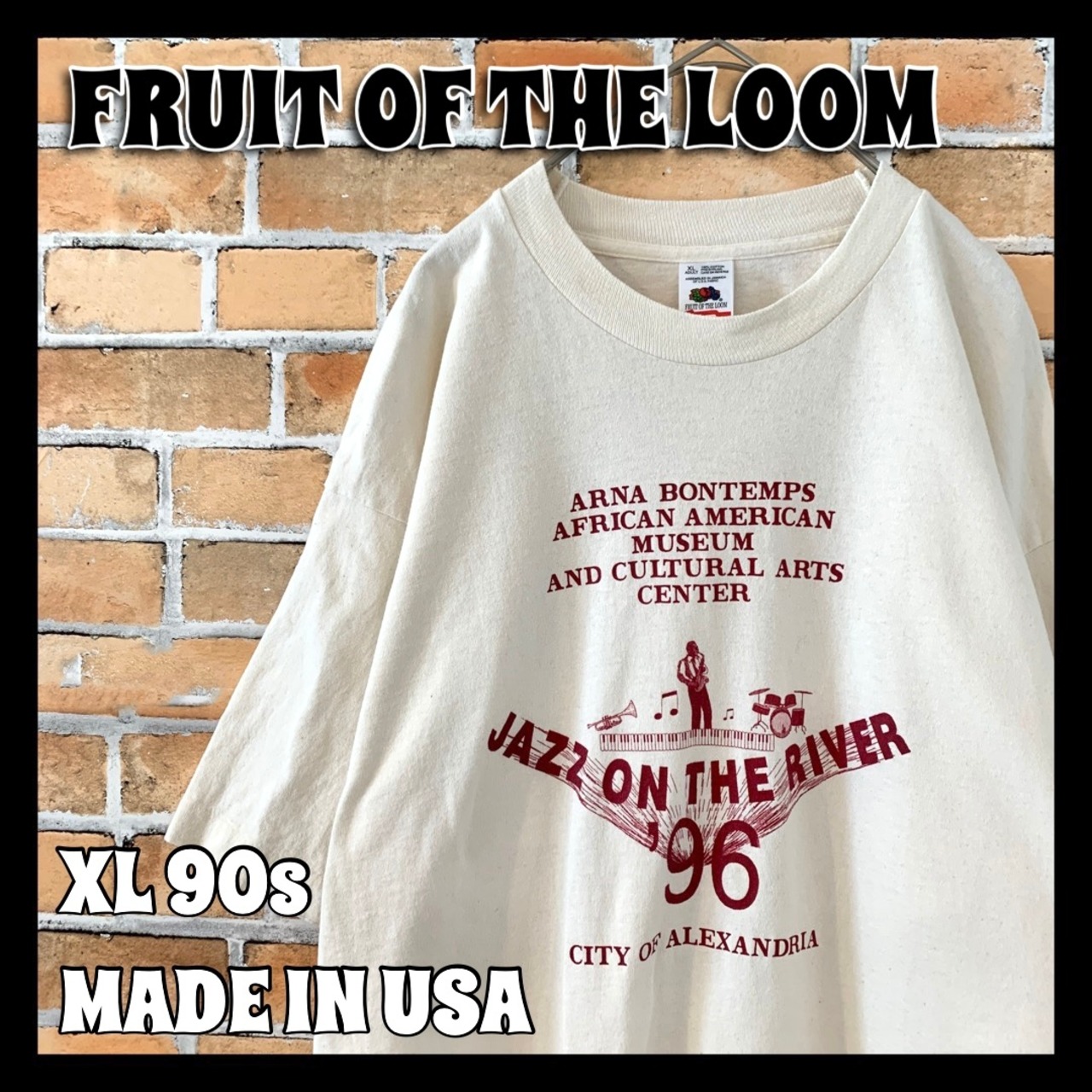 【FRUIT OF THE LOOM】90s jazz イベント Tシャツ USA製 アメリカ古着 オーバーサイズ