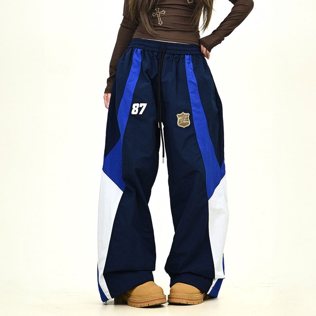 スポーツロゴブロックシルエットパンツ 2col   R01373