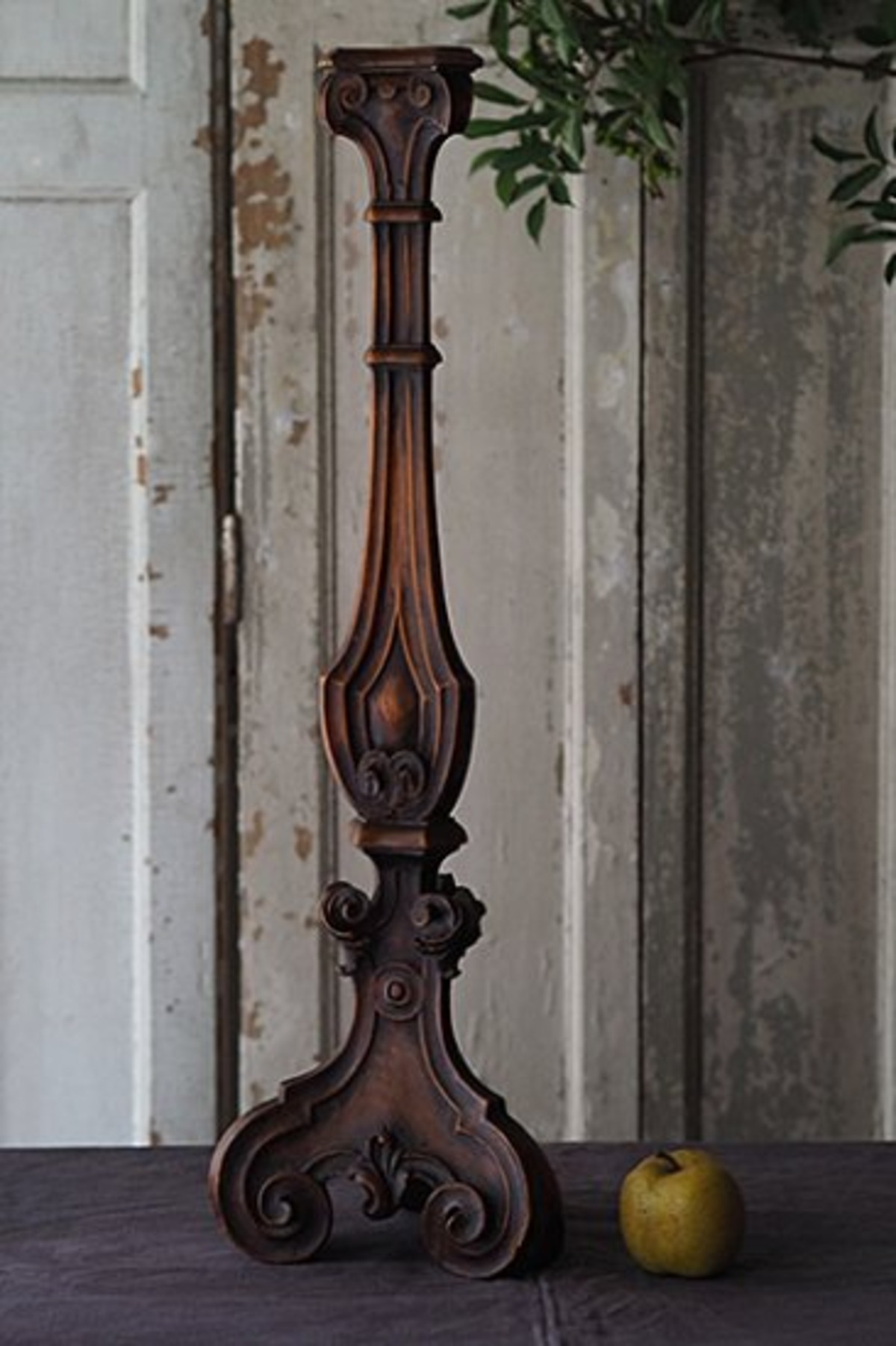 静謐な灯火 チャーチキャンドルantique church candle stand finestaRt