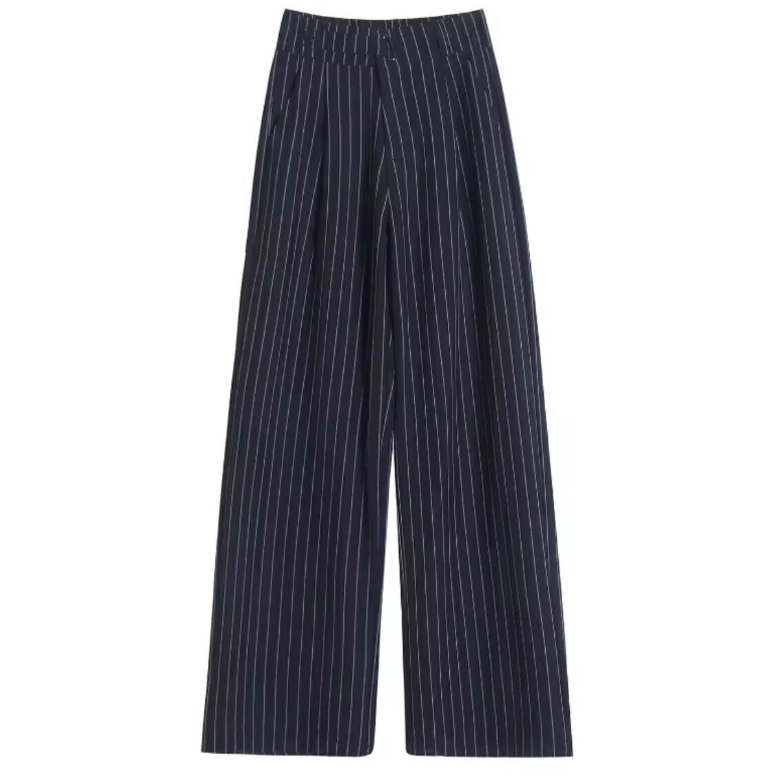 stripe classic wide pants