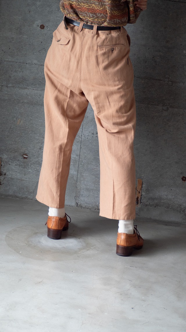 "PARK MILLER" 1990s Linen cotton 2tuck trousers