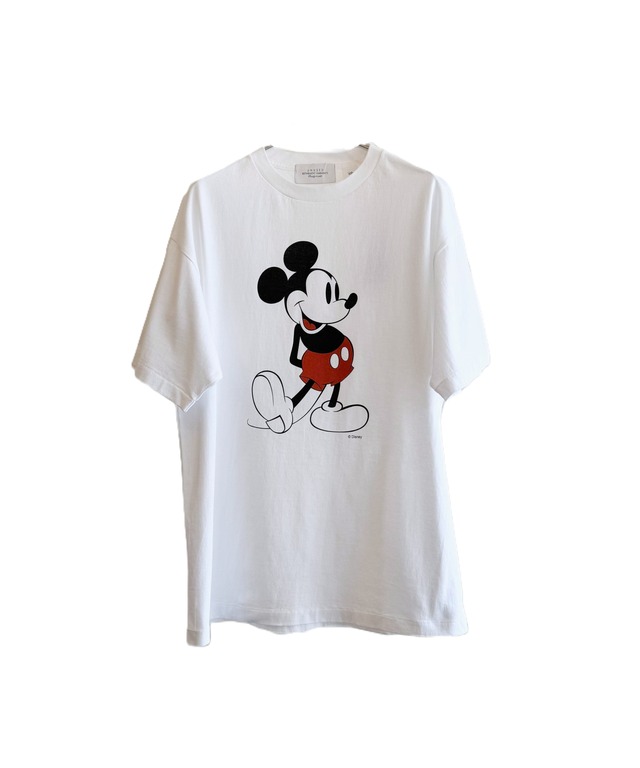 UNUSED / US2459  MICKEY PRINT SHORT SLEEVE TEE (WHITE)