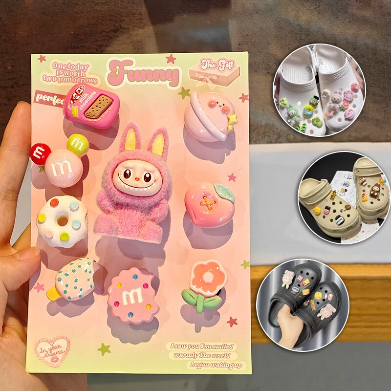 新作 フロッキー ラブブ チャーム 自由にデコレート 立体型・着脱式 クロックス用 穴あきシューズアクセサリー