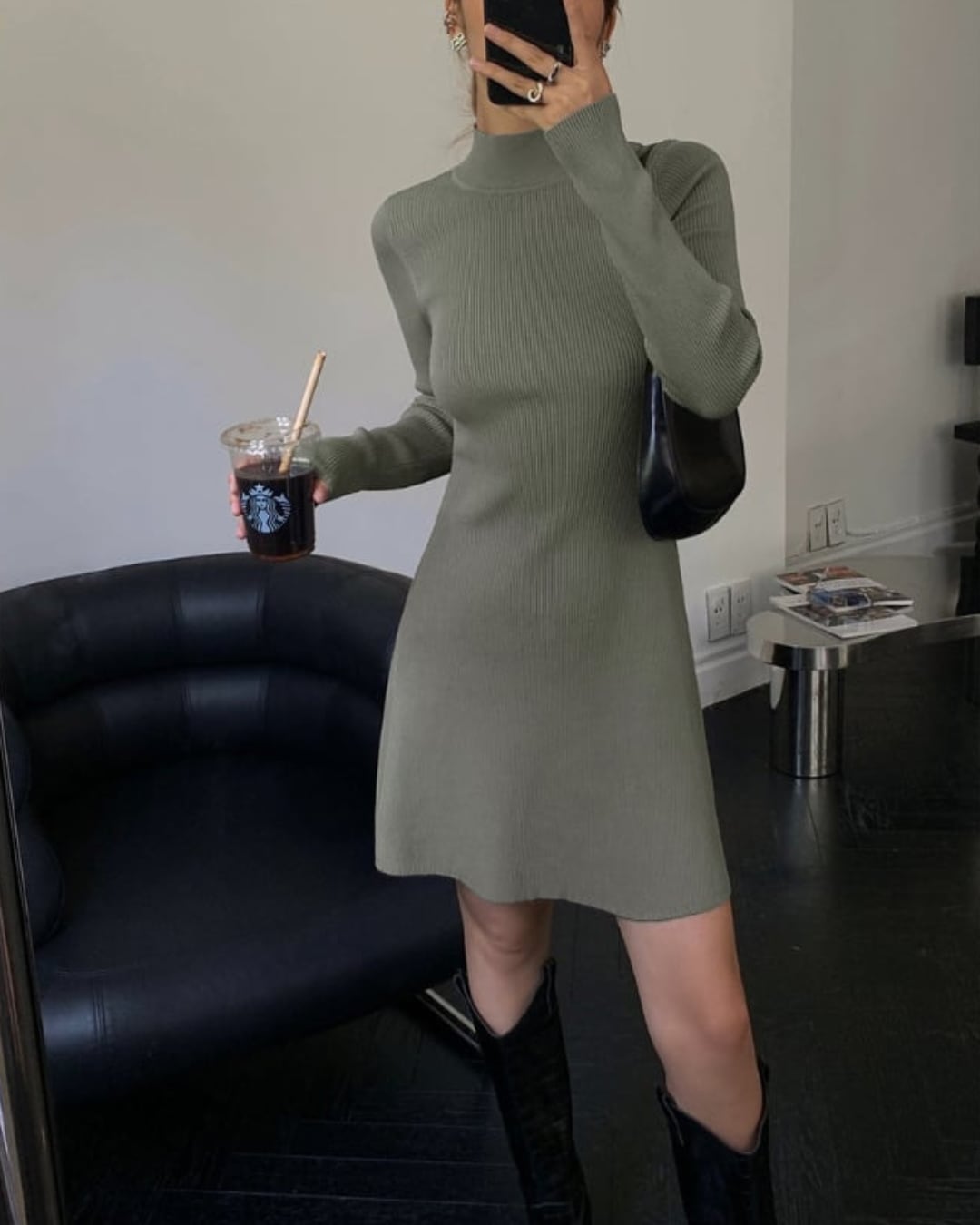 タートルネックミニワンピース A30098