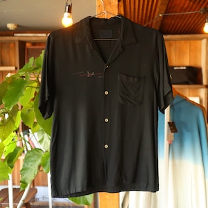 Rayon Short Sleeve Shirt Dyed Black