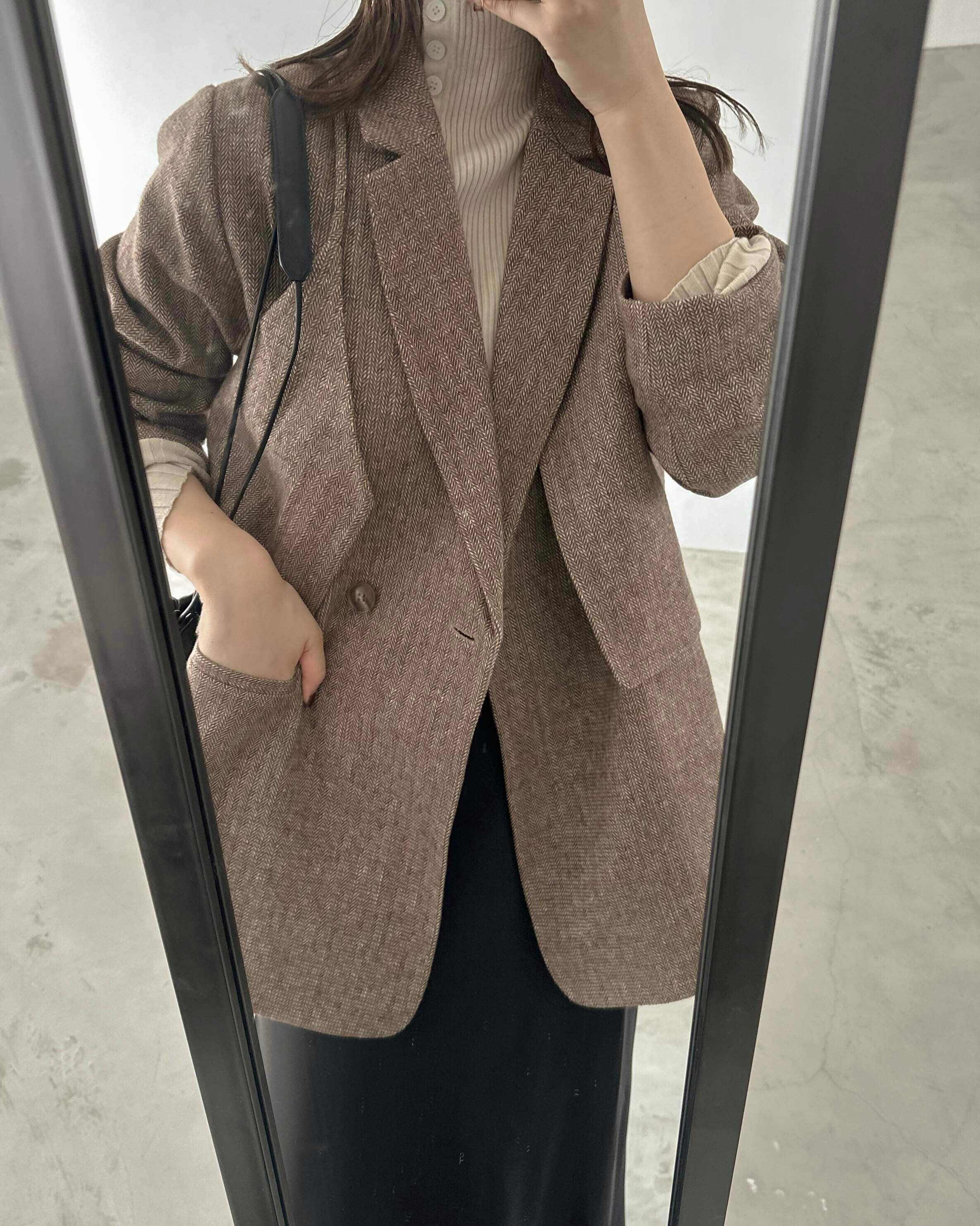 DU240717 check layered jacket【Re Stock】 | dium