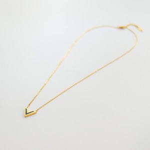 V字ライントップステンレスネックレスGD