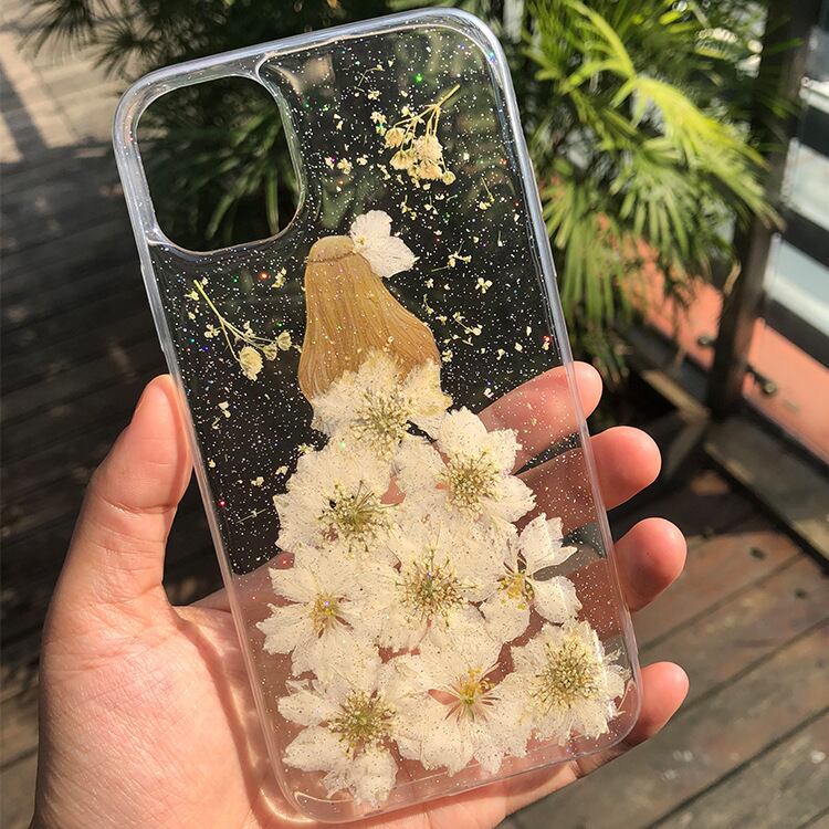 Iphoneケース スマホケース 花 押し花 プリンセス ドライフラワー クリア スマホカバー ソフトケース 超可愛い 人気 かわいい ファッション 耐衝撃 携帯ケース 携帯カバー 保護カバー Iphone7 Iphone 12 Iphoneｘ Dk大黒ファシオン通販店
