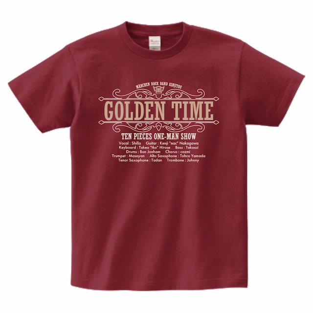 GOLDEN TIME Tシャツ バーガンディ