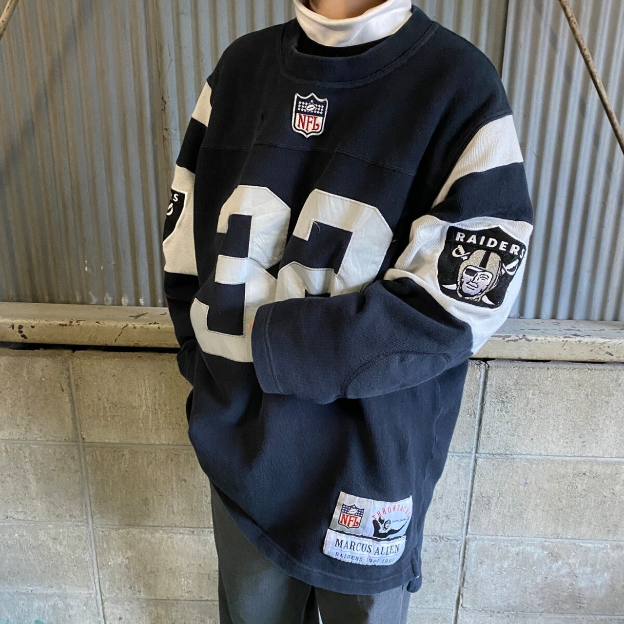 NFL ロサンゼルス・レイダース スウェット ゲームシャツ メンズXL 古着 