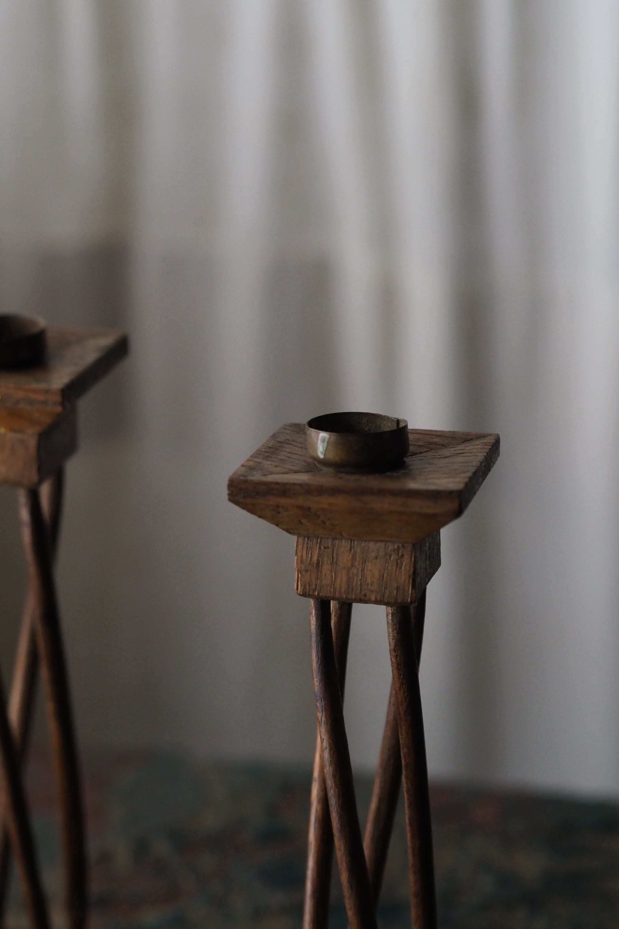 アールデコ ペア燭台-antique pair wood candle stand | アンティーク