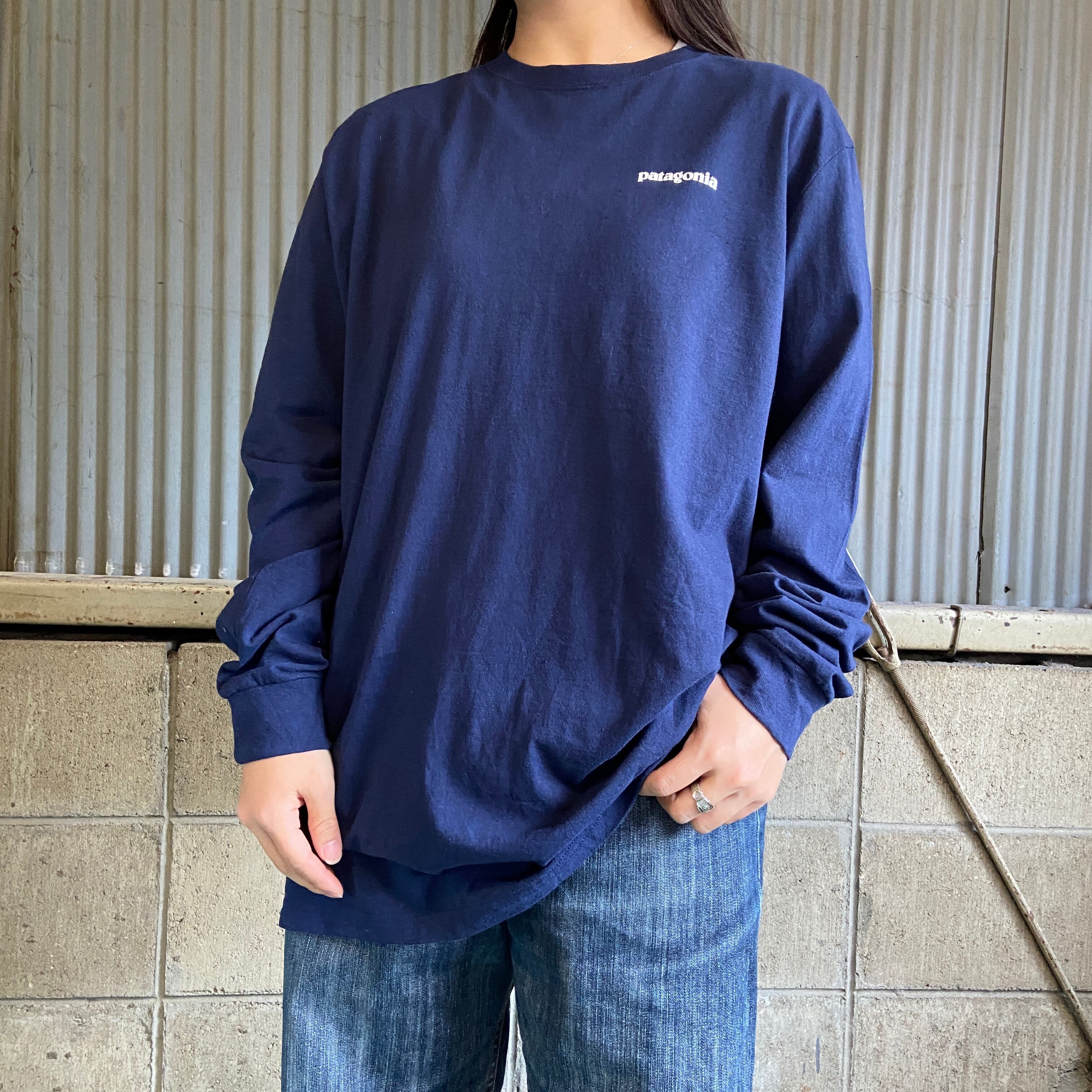 patagonia パタゴニア 胸ロゴ バックプリント ロングTシャツ ロンT メンズL 古着 ネイビー 紺  長袖Tシャツ【ロングTシャツ】【3anniv】 | cave 古着屋【公式】古着通販サイト