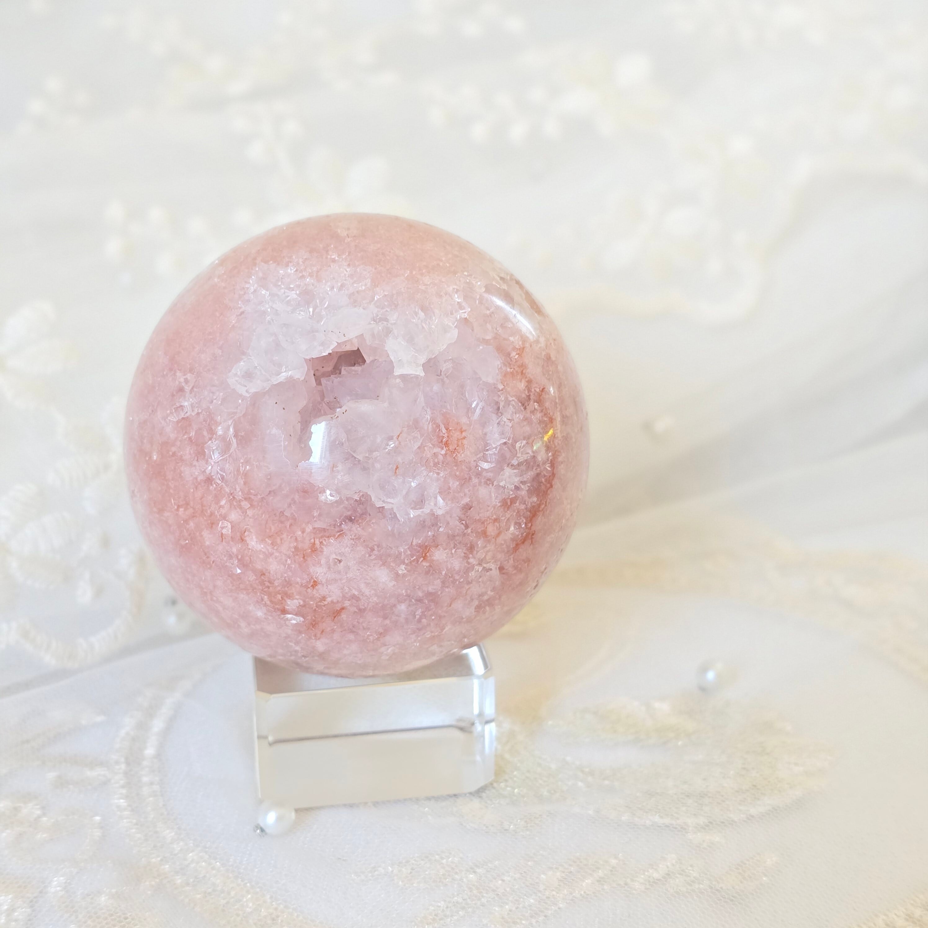 天然石 Pink Amethyst Sphere ピンクアメジスト ハイグレードスフィア