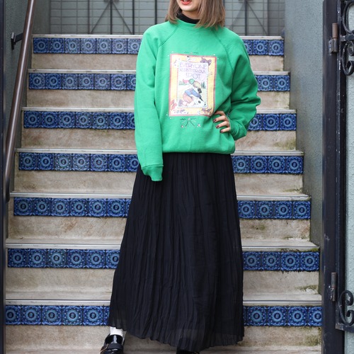 USA VINTAGE PICTURE BOOK PRINT SWEAT SHIRT/アメリカ古着絵本プリントスウェット