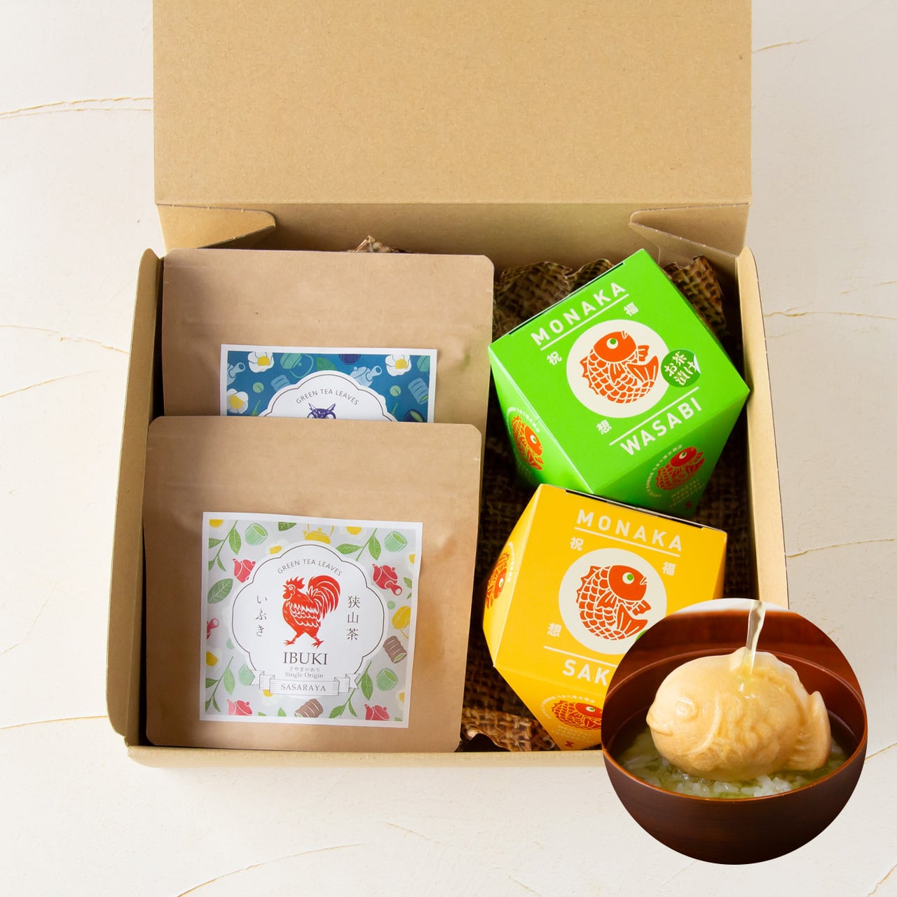 狭山茶漬けギフト『ずいちょう』／本格狭山茶とめでたい鯛型もなかの