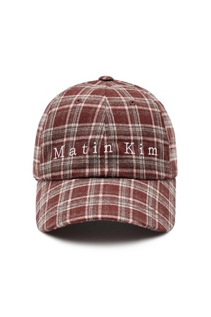 [Matin Kim] MATIN TYPO CHECK BALL CAP IN RED 正規品 韓国ブランド 韓国通販 韓国代行 韓国ファッション マーティンキム matinkim 日本 店舗