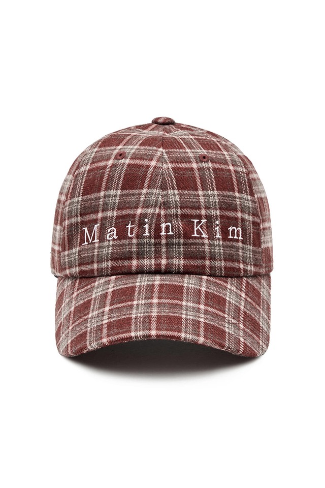 [Matin Kim] MATIN TYPO CHECK BALL CAP IN RED 正規品 韓国ブランド 韓国通販 韓国代行 韓国ファッション マーティンキム matinkim 日本 店舗