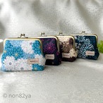 12cm口金　がま口スクエアポーチ　つまみ細工柄