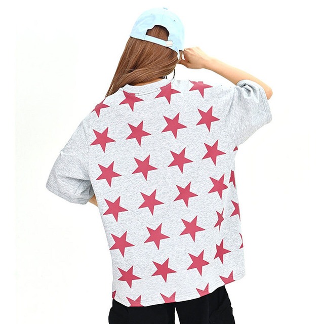 ポップレタリングプリントルーズフィットTシャツ 2col   R01894