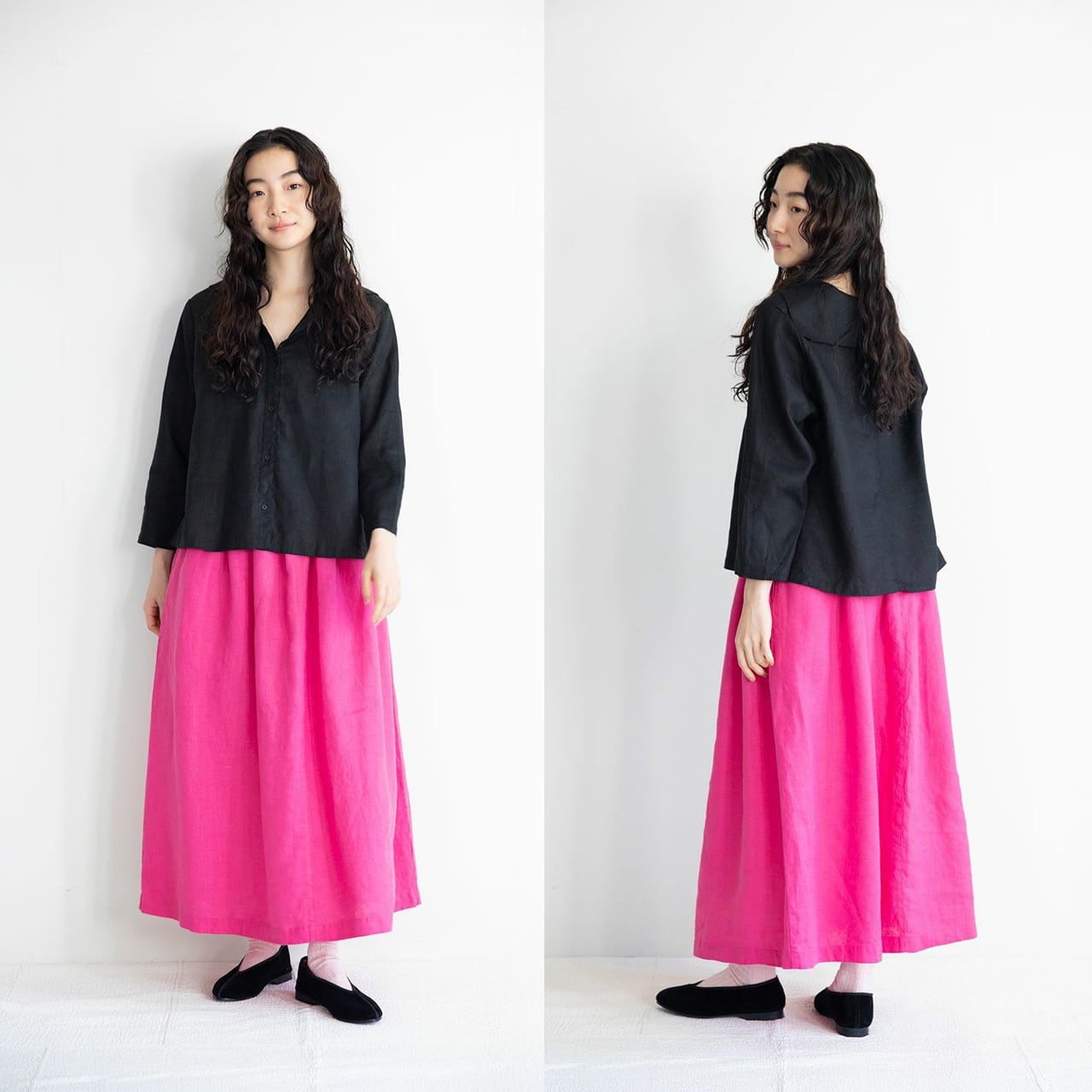 fog linen work / ブラウス ELENA TOP BLACK | hinata fog linen work / ブラウス ELENA TOP BLACK | hinata