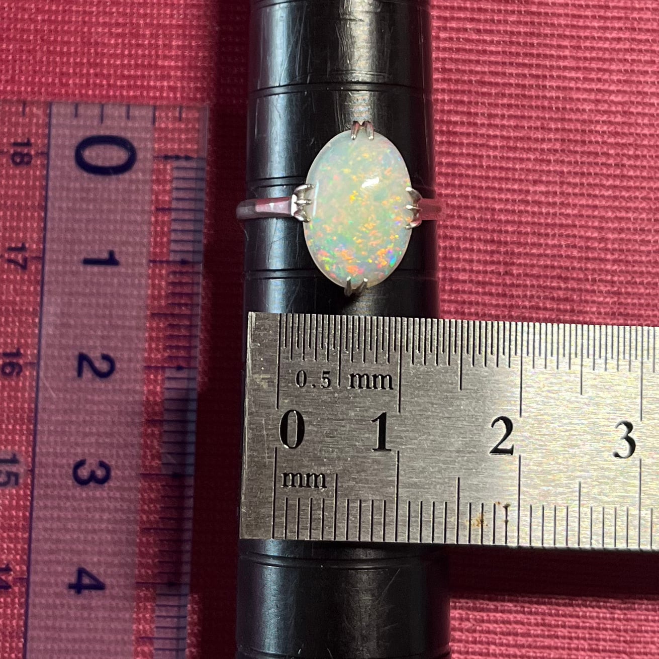 オパールリング　ヴィンテージ　レトロ　18号 ヴィンテージ オパール リング