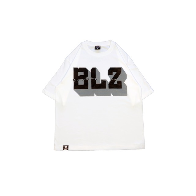 BLOCK "BLZ" BIG T-Shirt [WHITE/BLACKxGREY]