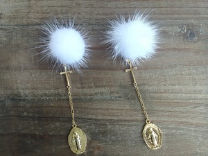 Cross×maria chain pierce(fur catch)