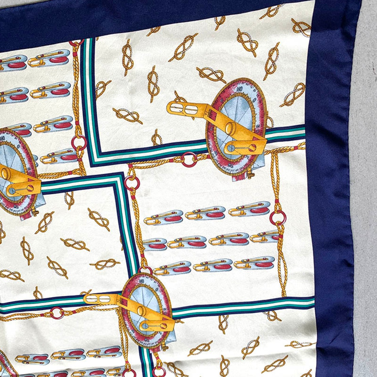 シルクスカーフ イタリア製 Pierre Balmain 航海モチーフ