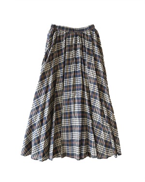 Checked Long skirt Navy / RESPHIGI