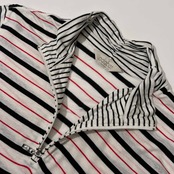 dabat アダバット ボーダー柄 ハーフジップ 天竺コットン ストレッチ 半袖Tシャツ サイズ 40 /ワールド/日本製