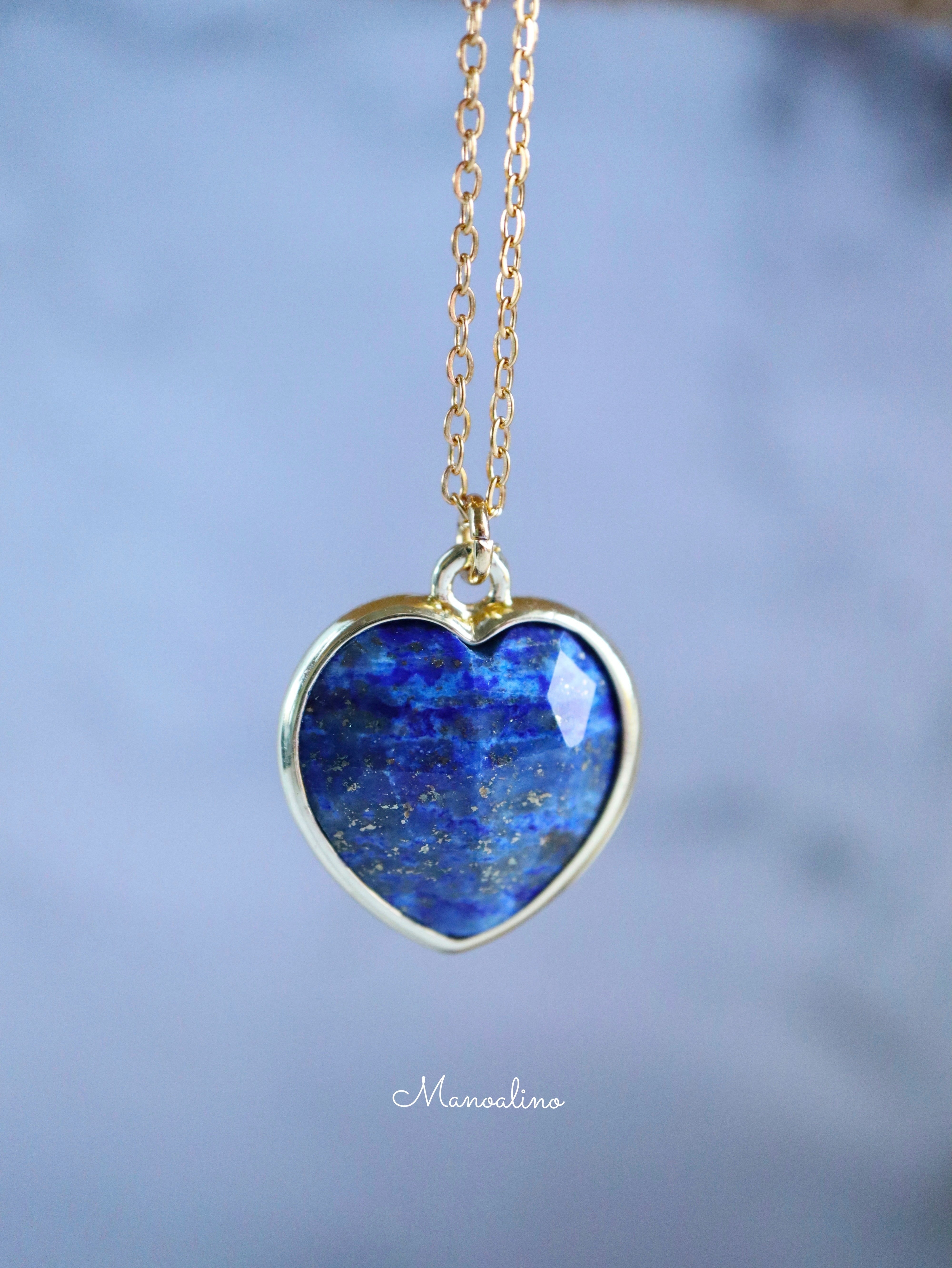 Pu'uwai lapis lazuli necklace(ハートラピスラズリネックレス