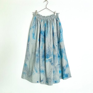 手染めコットンネルのふんわりスカート / Splash × gray