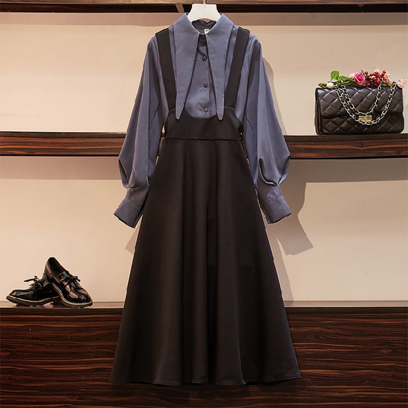 即納 L 大人モード系 セットアップ サスペンダースカート ハイウエスト