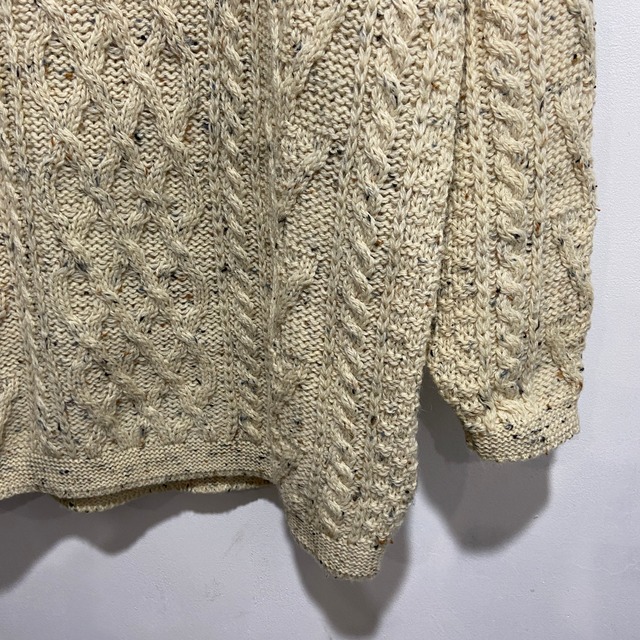 『送料無料』フィッシャーマンセーター　ボトルネック　90s ミックスニット　ウール