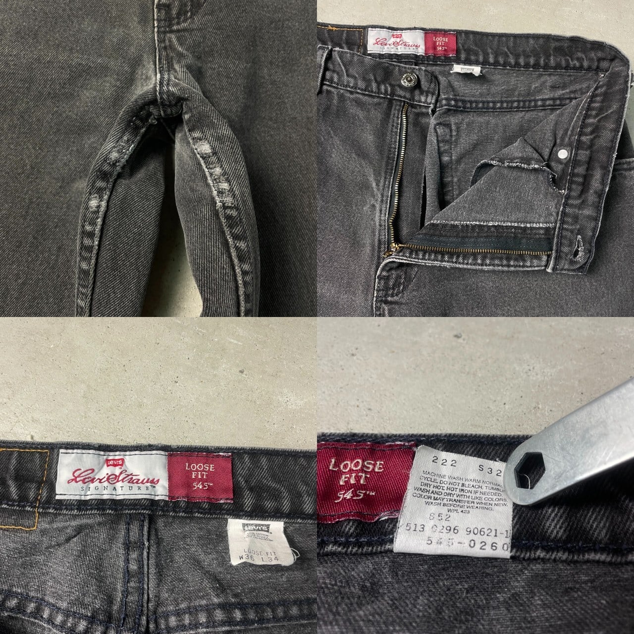 90年代 USA製 Levi's リーバイス 545 テーパード ブラックデニムパンツ バギー バギーデニム メンズW36 古着 90s LOOSE  FIT ヴィンテージ VINTAGE ジーンズ フェードブラック 黒【デニムパンツ】/ブラック | cave 古着屋【公式】古着通販サイト