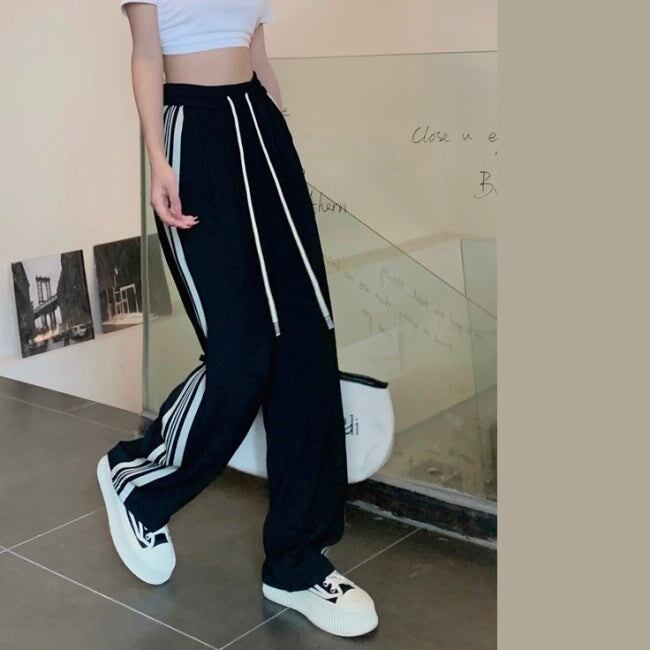 ライン ワイドパンツ レディース 韓国 ファッション ジャージ ライン ワイドパンツ レディース 韓国 ファッション ジャージ