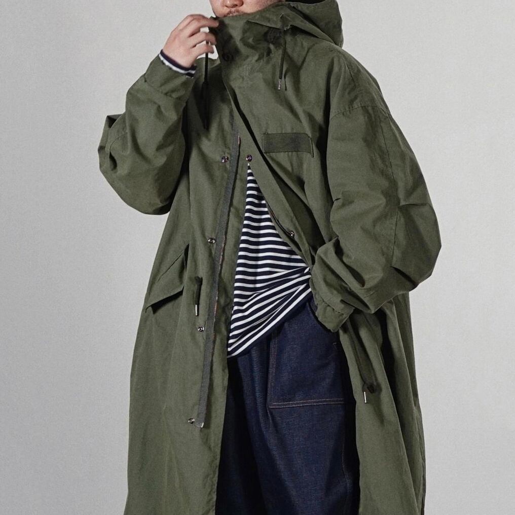 JIAOLANDIレトロフード付ロングトレンチコート | mblueshop