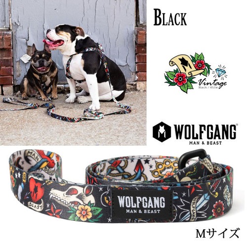 VintageBlack LEASH Mサイズ リード WOLFGANG ウルフギャング アメリカ 中型犬 大型犬