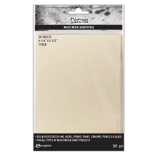 Tim Holtz　ミクストメディアヘビーストック20枚入り（4.25×5.5インチ）　Distress Mixed Media Heavystock TDA53835【Tim Holtz（ティムホルツ）-Ranger】[TH-140p]