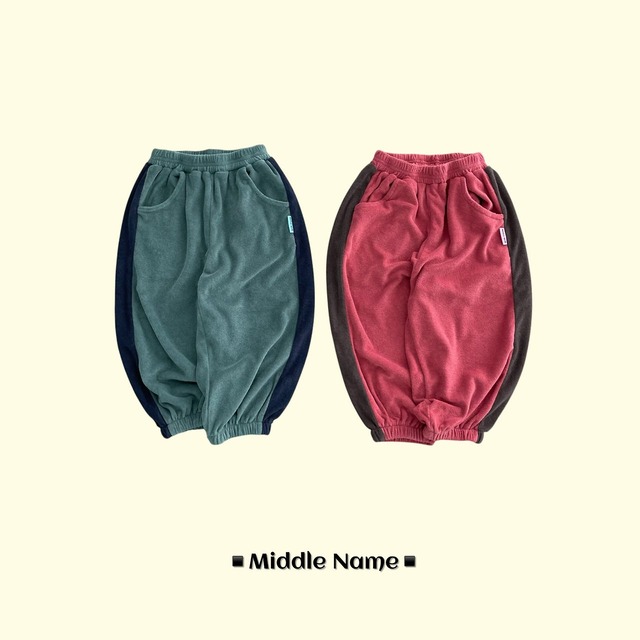 【取寄】middle name|terry colorblock jogger pants|テリー配色ジョガーパンツ|S-3XL|kids&jr|26 autumn