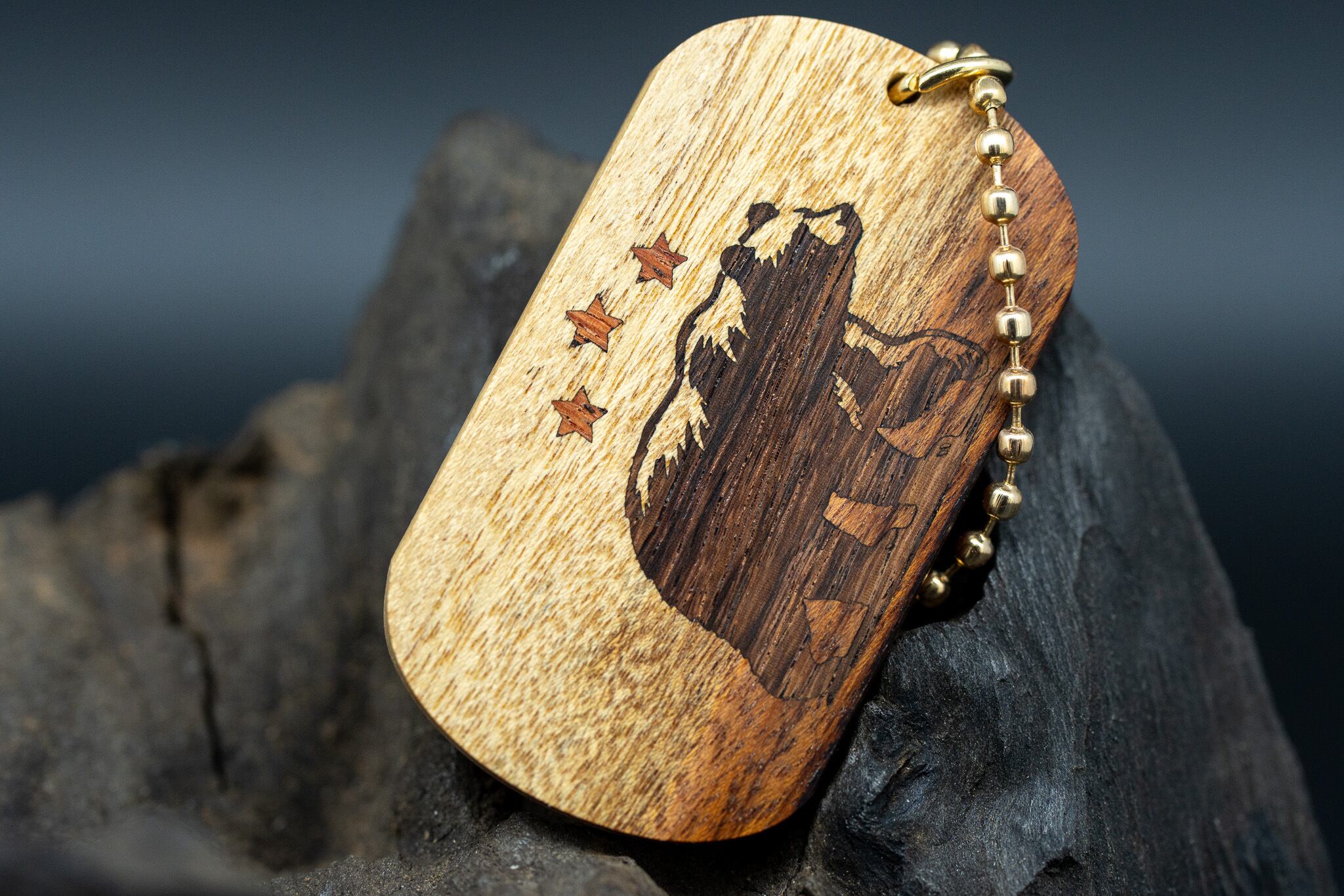 【蝶の樹】 モパネ ツートン ドッグタグ 象嵌 星明り