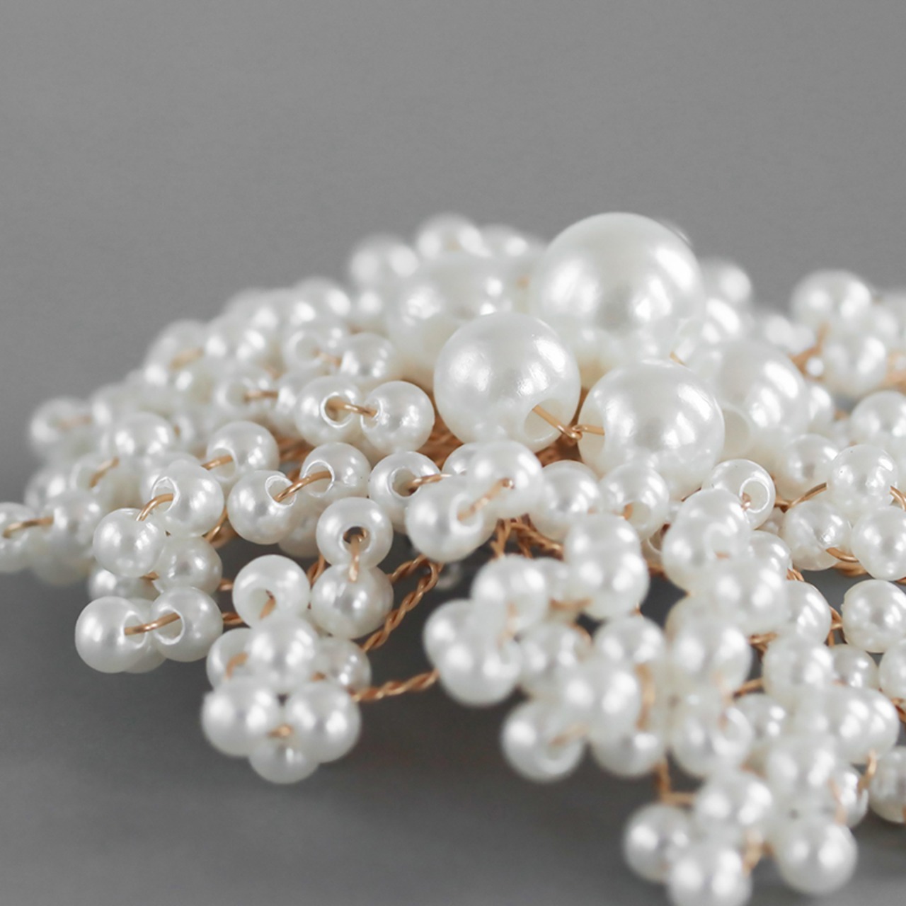 【ネコポス便】ブローチ ニュアンスパール フラワー パール 花 ワイヤーフラワー 2558