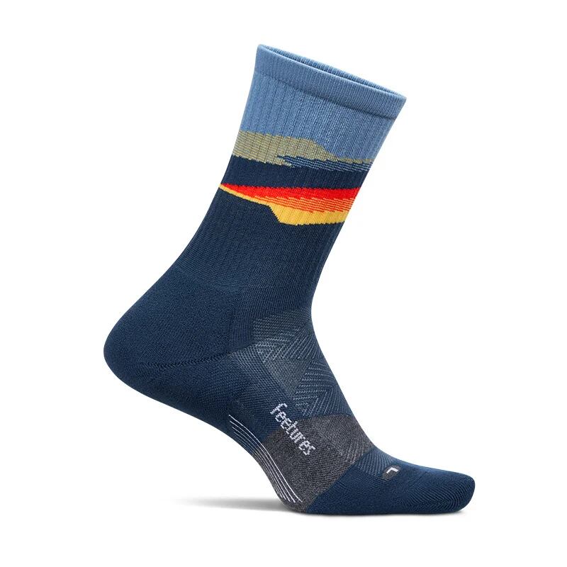 Feetures(フィーチャーズ)TRAIL MAX CUSHION MINI CREW -Tectonic Navy メンズレディースソックス