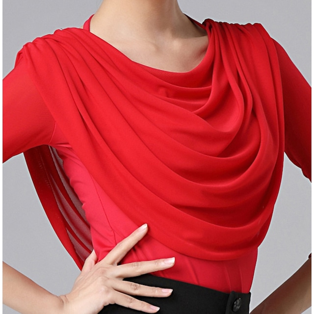 ドレープネック ミッドスリーブデザイン トップス ds0200