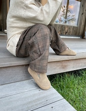 【アウトレット】check suspender pants