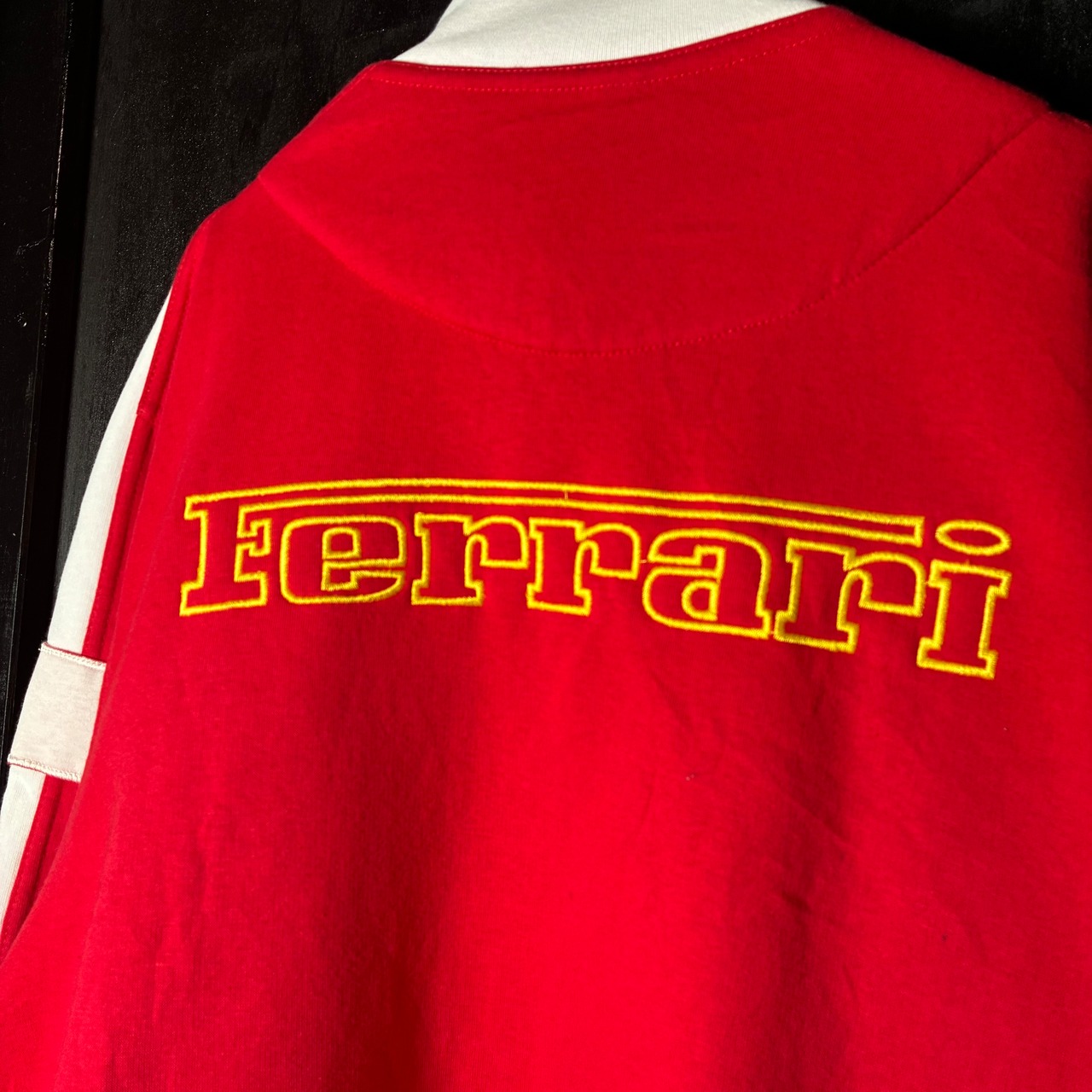 Ferrari マイケルシューマッハ コットンレーシングジャケット 赤白 フルデコ刺繍 フェラーリ S