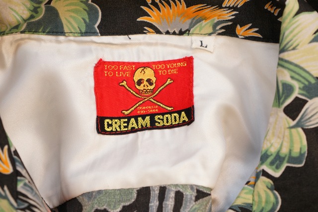 505 CREAM SODA クリームソーダ 金タグ アロハシャツ 古着 サイズL 