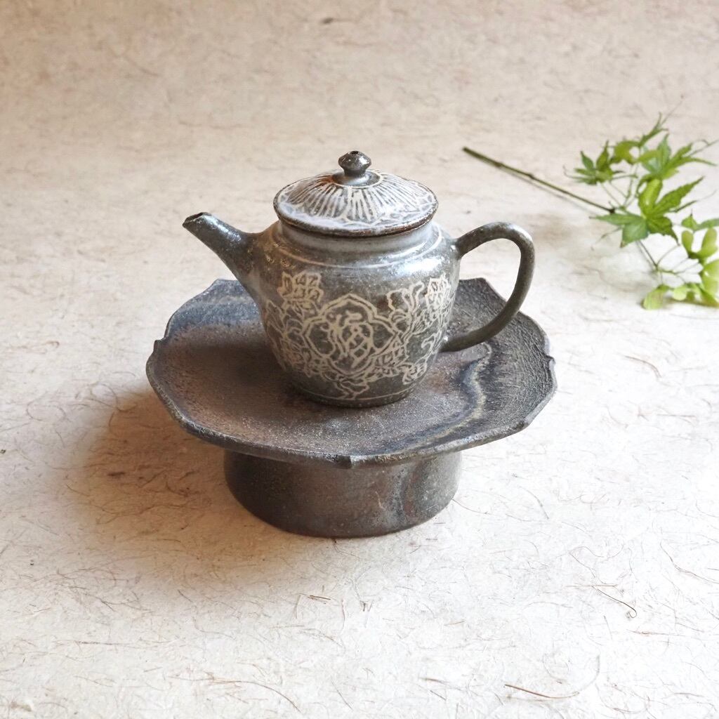 土本訓寛・久美子/象嵌 茶壺 福寿