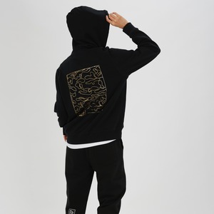 SALE【HIPANDA ハイパンダ】レディース バックプリント フーディー スウェット WOMEN'S BACK PRINT HOODIE SWEAT SHIRT / WHITE・BLACK